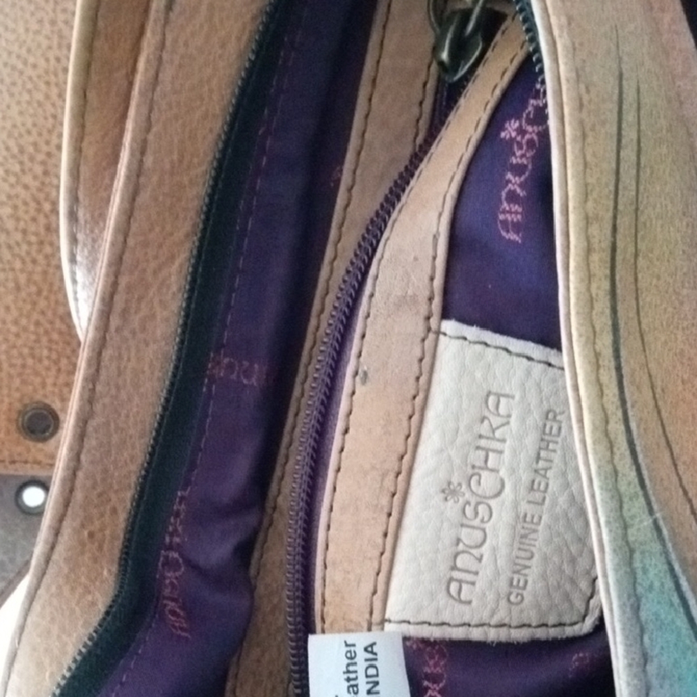 Anuschka Tan Shoulder Bag Leather Elegance